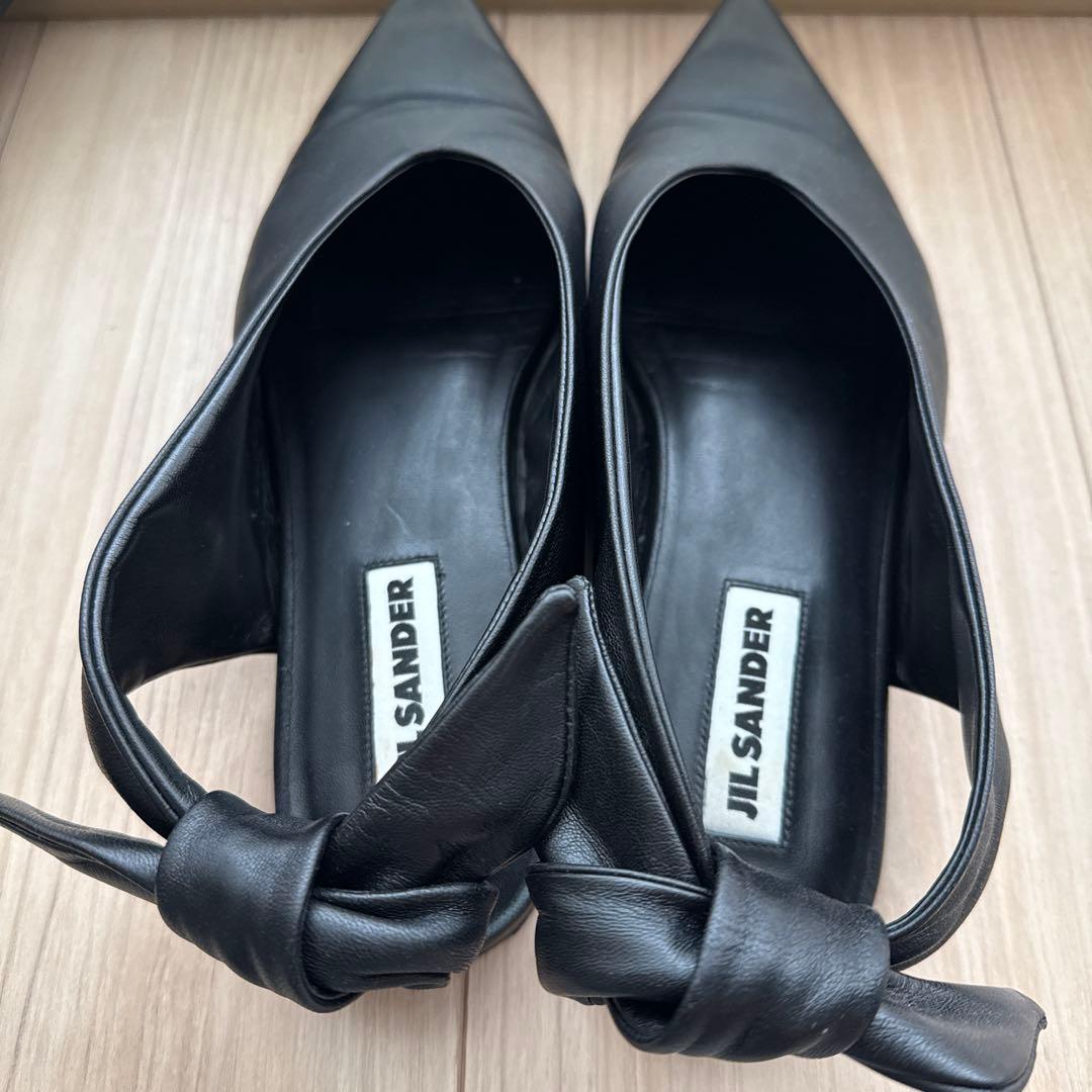 JIL SANDER ブラック ポインテッドトゥ シューズ 38