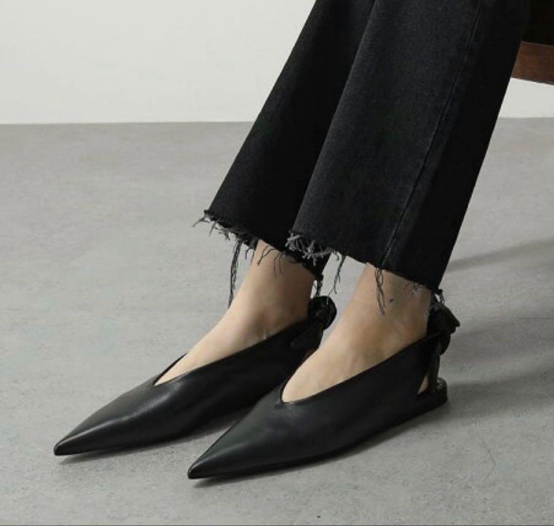 JIL SANDER ブラック ポインテッドトゥ シューズ 38