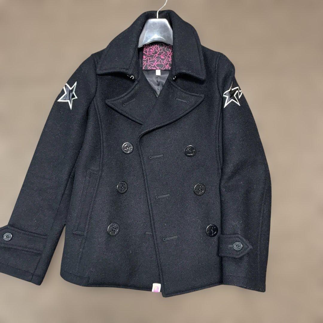A BATHING APE APPEエイプスター★ レディース ピーコートS黒