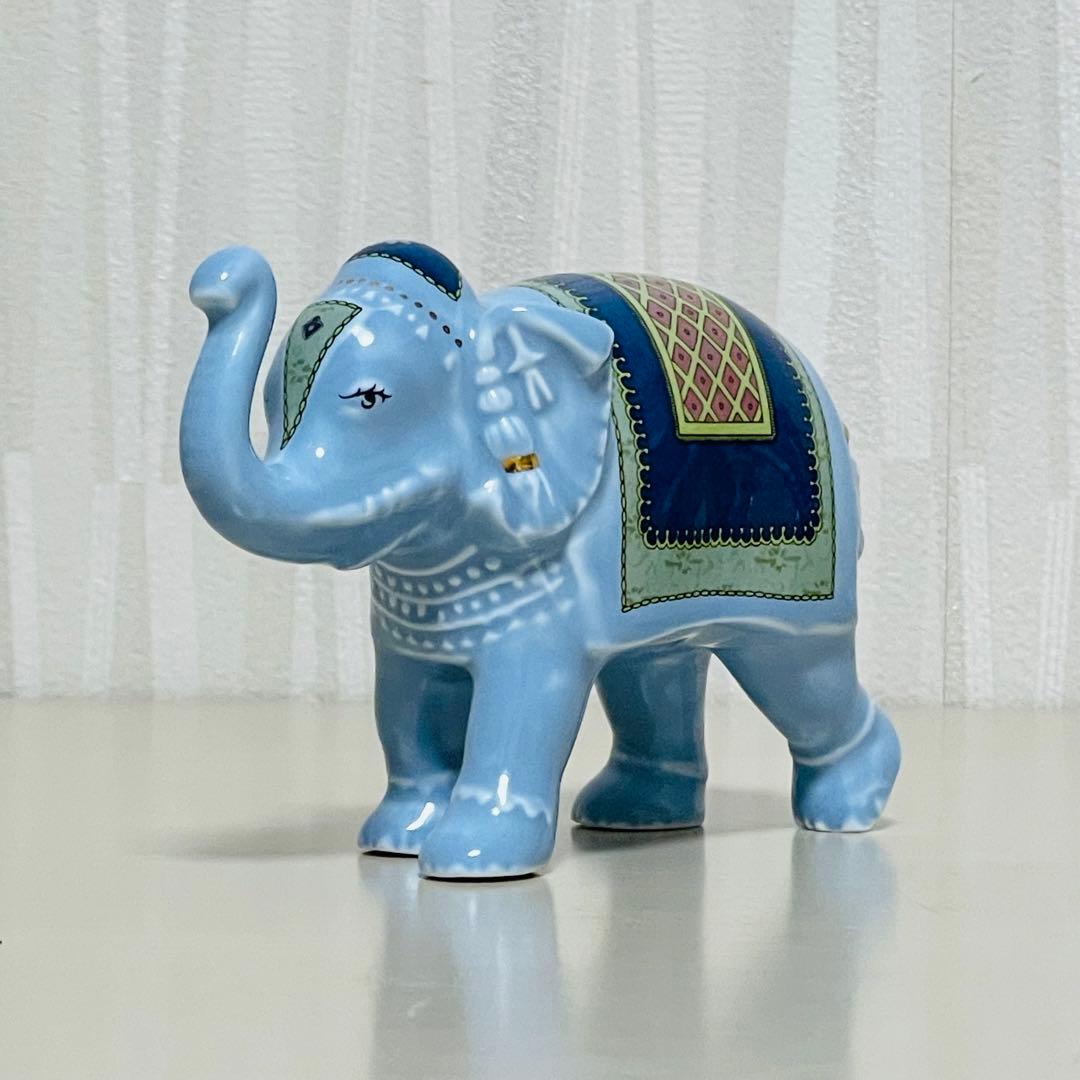 希少レア ウェッジウッド ブルーエレファント フィギュリン 置物