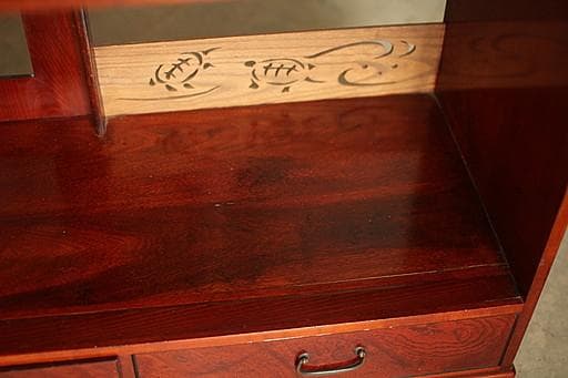 古い木製の茶棚　茶箪笥　食器棚　収納棚　タンス　収納　古家具　古民家　時代家具