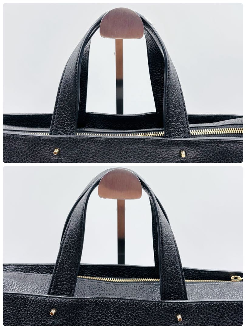 【極美品】フルラ ビジネスバッグ レザー 2way ゴールド金具 A4 ブラック