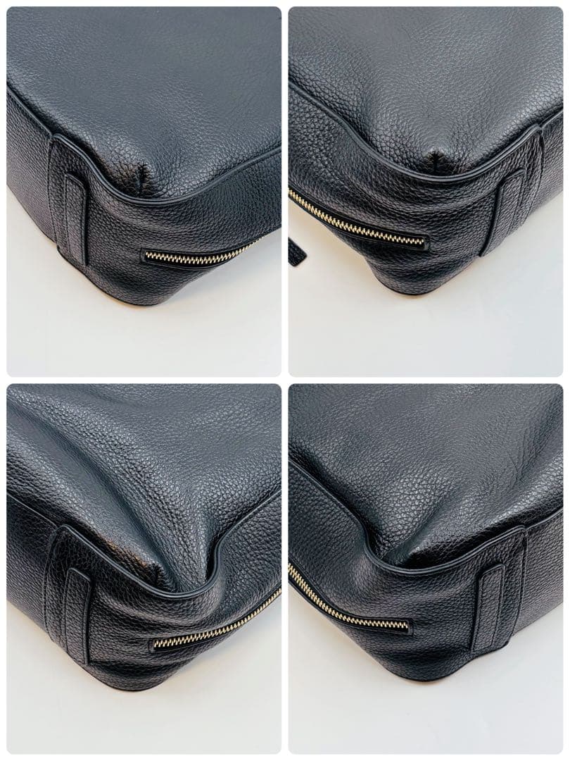 【極美品】フルラ ビジネスバッグ レザー 2way ゴールド金具 A4 ブラック