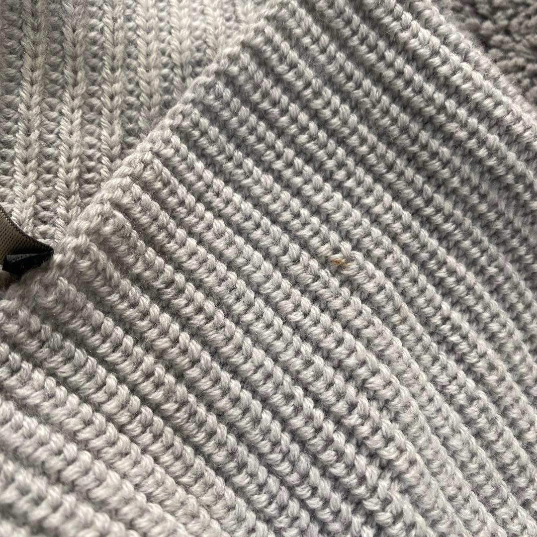 MaxMara 羊毛 ニットロングジレ グレー ウエストリボン L