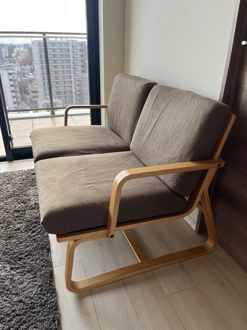 【値下げします！送料込】無印良品リビングでもダイニングでもソファ洗い替えカバー付