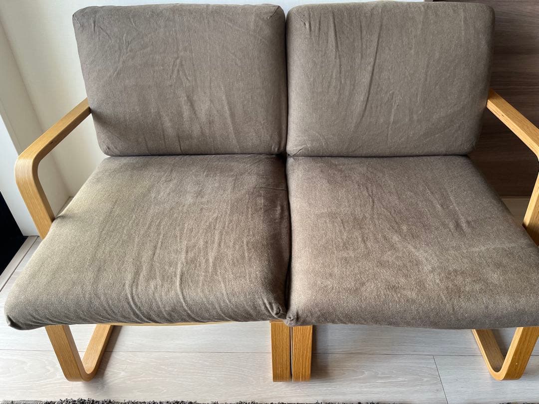 【値下げします！送料込】無印良品リビングでもダイニングでもソファ洗い替えカバー付