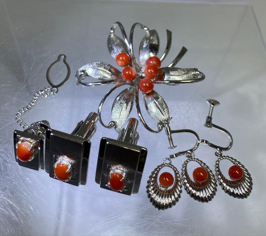 本赤珊瑚　アクセサリー色々84g 東里8-0130☆2F