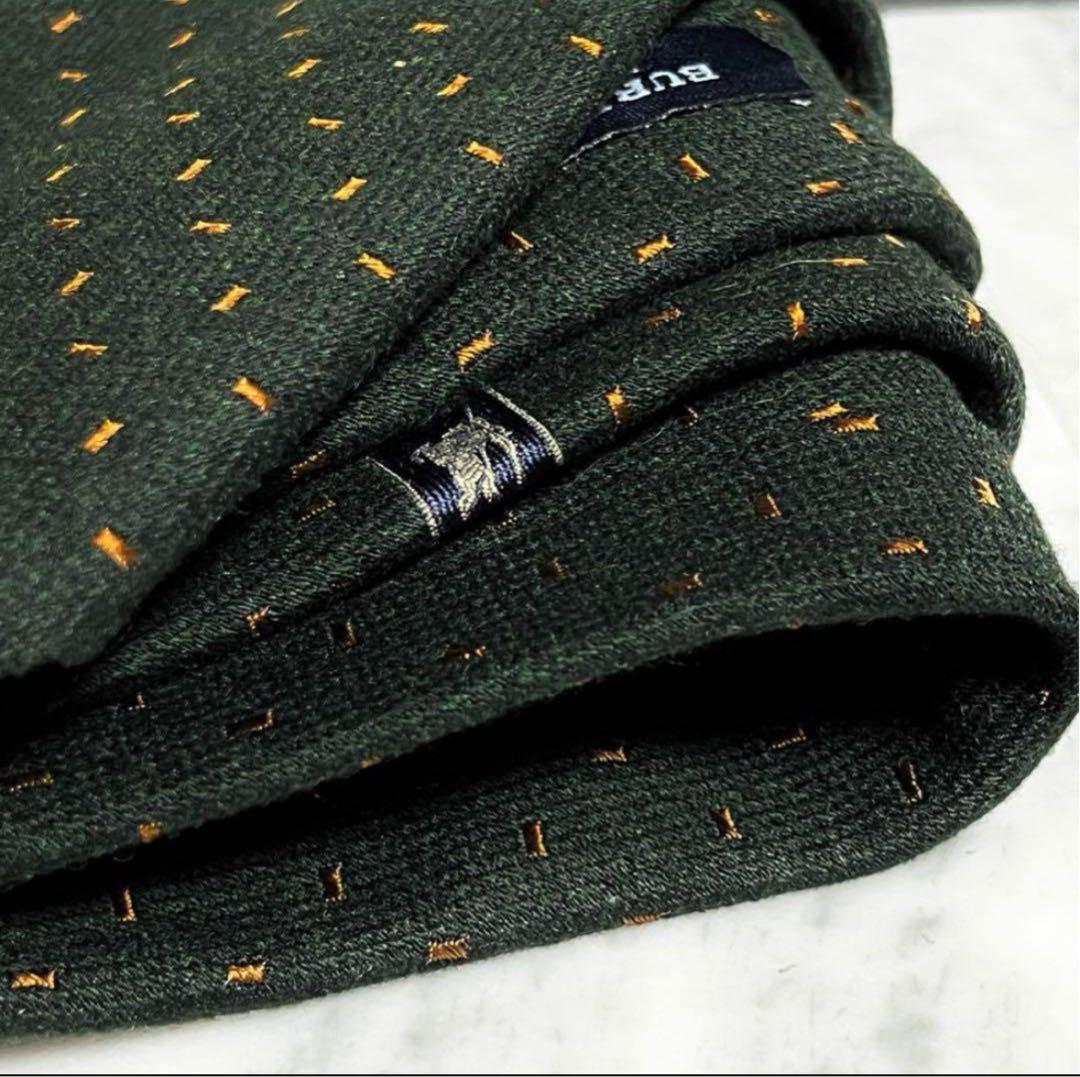 BURBERRY ネクタイ グリーン 深緑 ブラウン カシミヤ80%