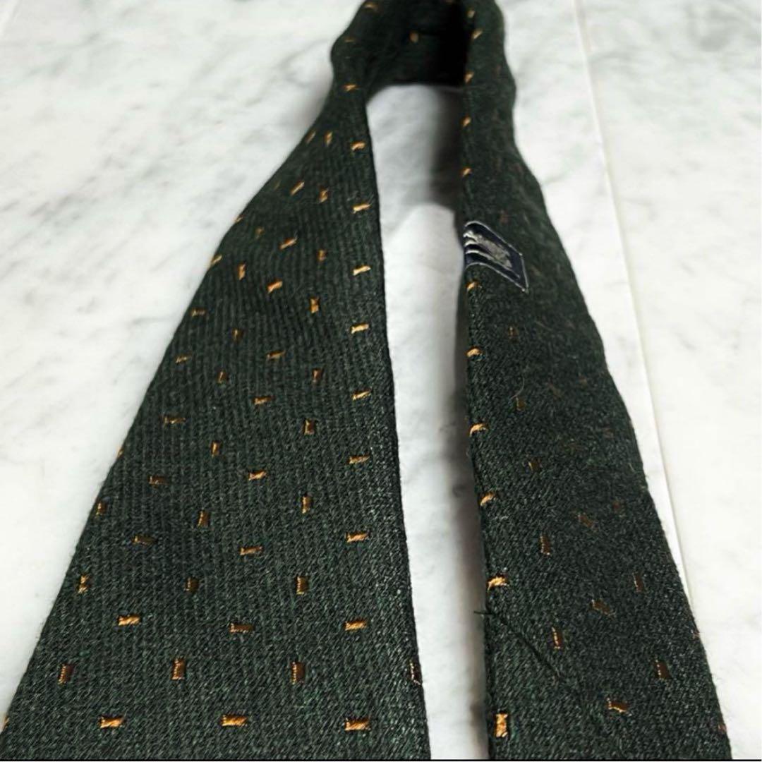 BURBERRY ネクタイ グリーン 深緑 ブラウン カシミヤ80%