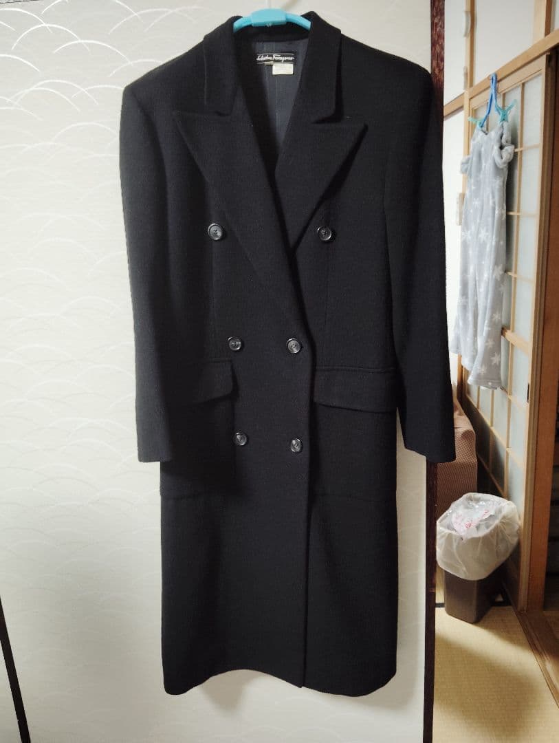 ビンテージフェラガモ　コート　キャメル　着丈108cm