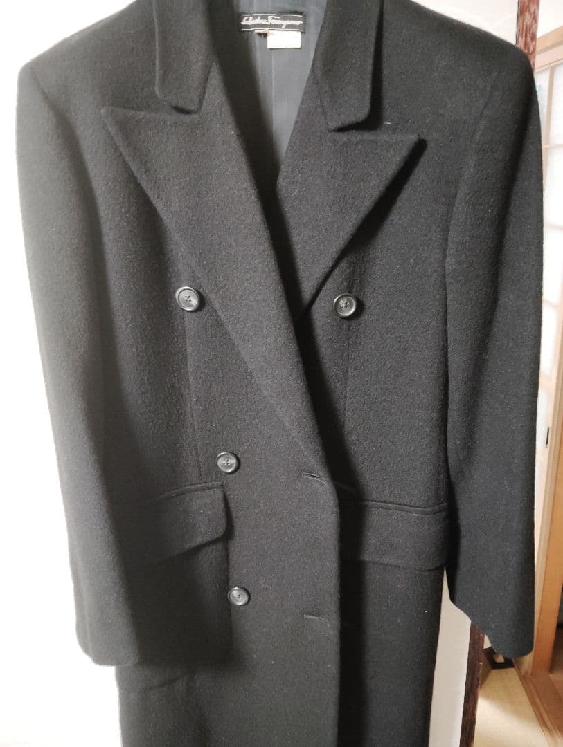 ビンテージフェラガモ　コート　キャメル　着丈108cm