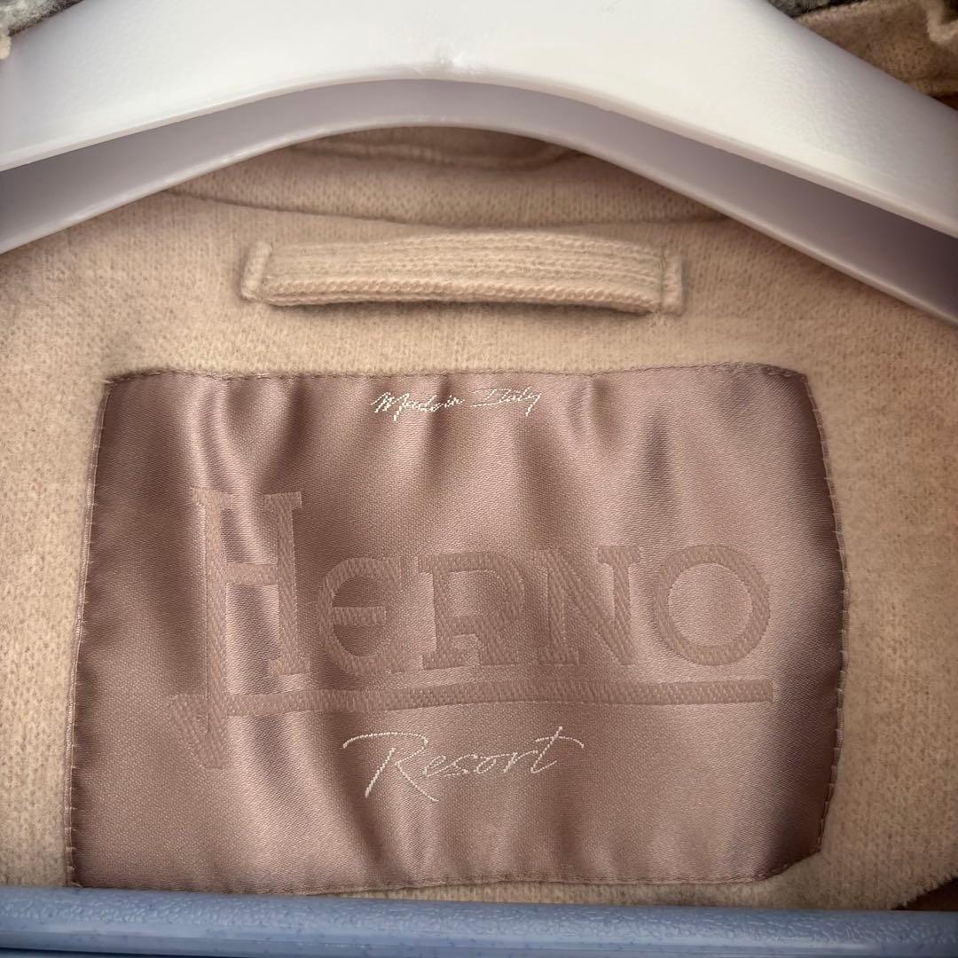 ヘルノ　ボア　ウール　コート　レディース　ファー　44