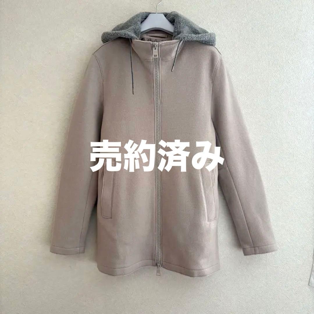 ヘルノ　ボア　ウール　コート　レディース　ファー　44