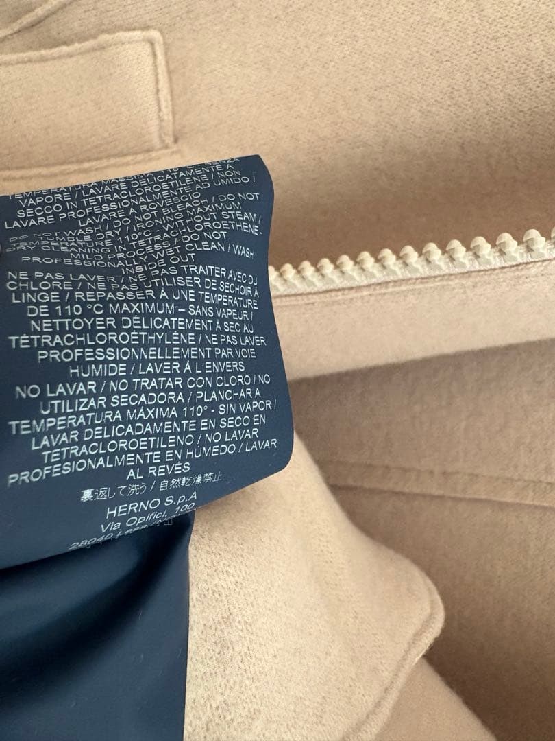 ヘルノ　ボア　ウール　コート　レディース　ファー　44