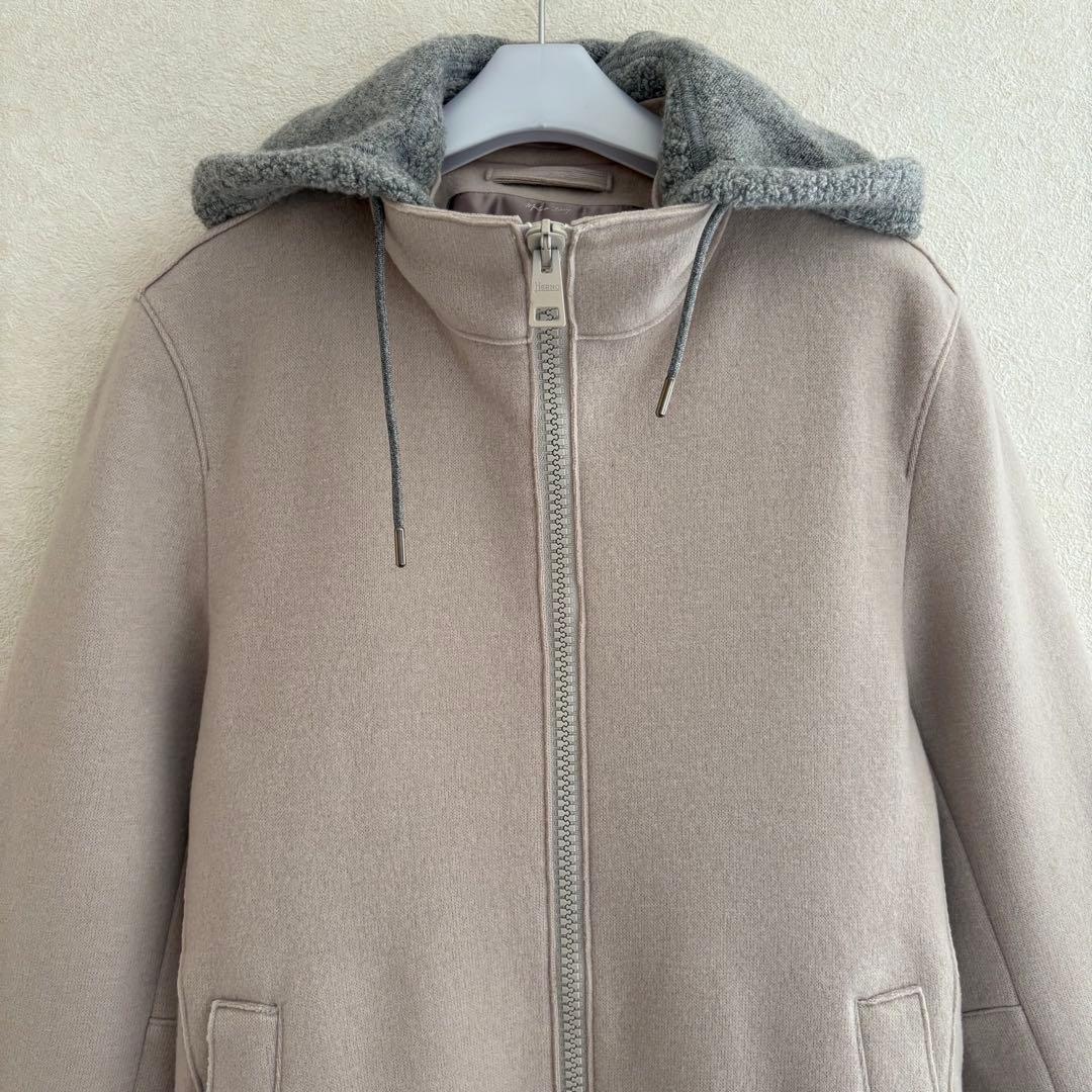 ヘルノ　ボア　ウール　コート　レディース　ファー　44