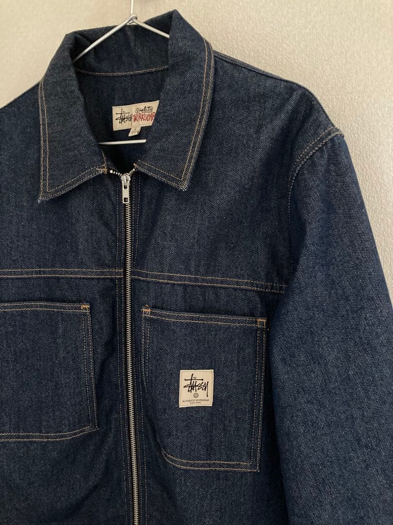 専用 美品✨STUSSY メンズ デニム ジップアップ ワークジャケット L