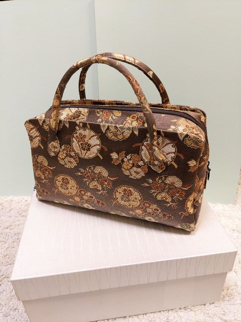 銀座くのや 花柄刺繍 和装用利休バッグ 新品未使用