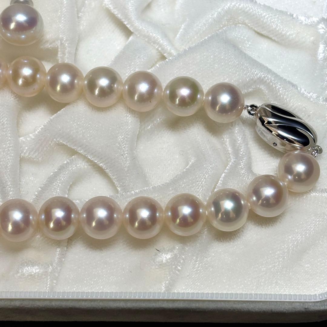 極美品✨超大珠　パール　ネックレス　イヤリング　セット　SILVER刻印　本真珠