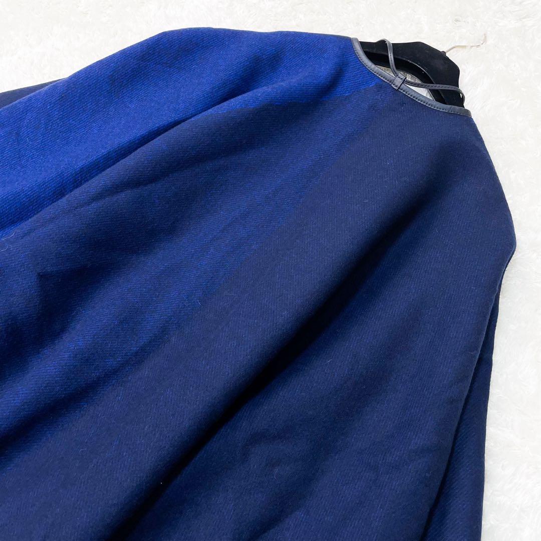 未使用級 HERMES エルメス リバーシブル ハイランド ポンチョ ストール