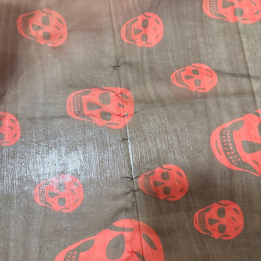 alexander mcqueen スカーフ スカル レッド