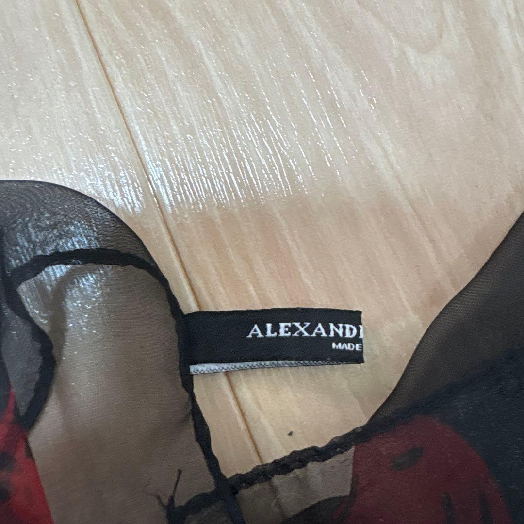 alexander mcqueen スカーフ スカル レッド