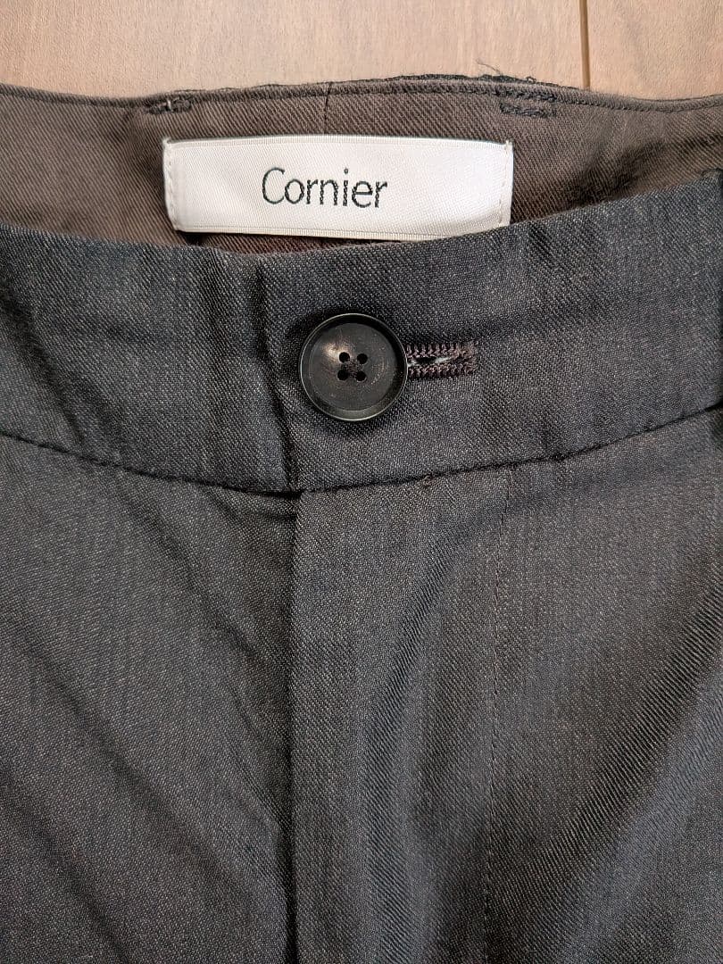 パンツ Cornier Super130'sWORSTEDWOOL WIDE PANTS