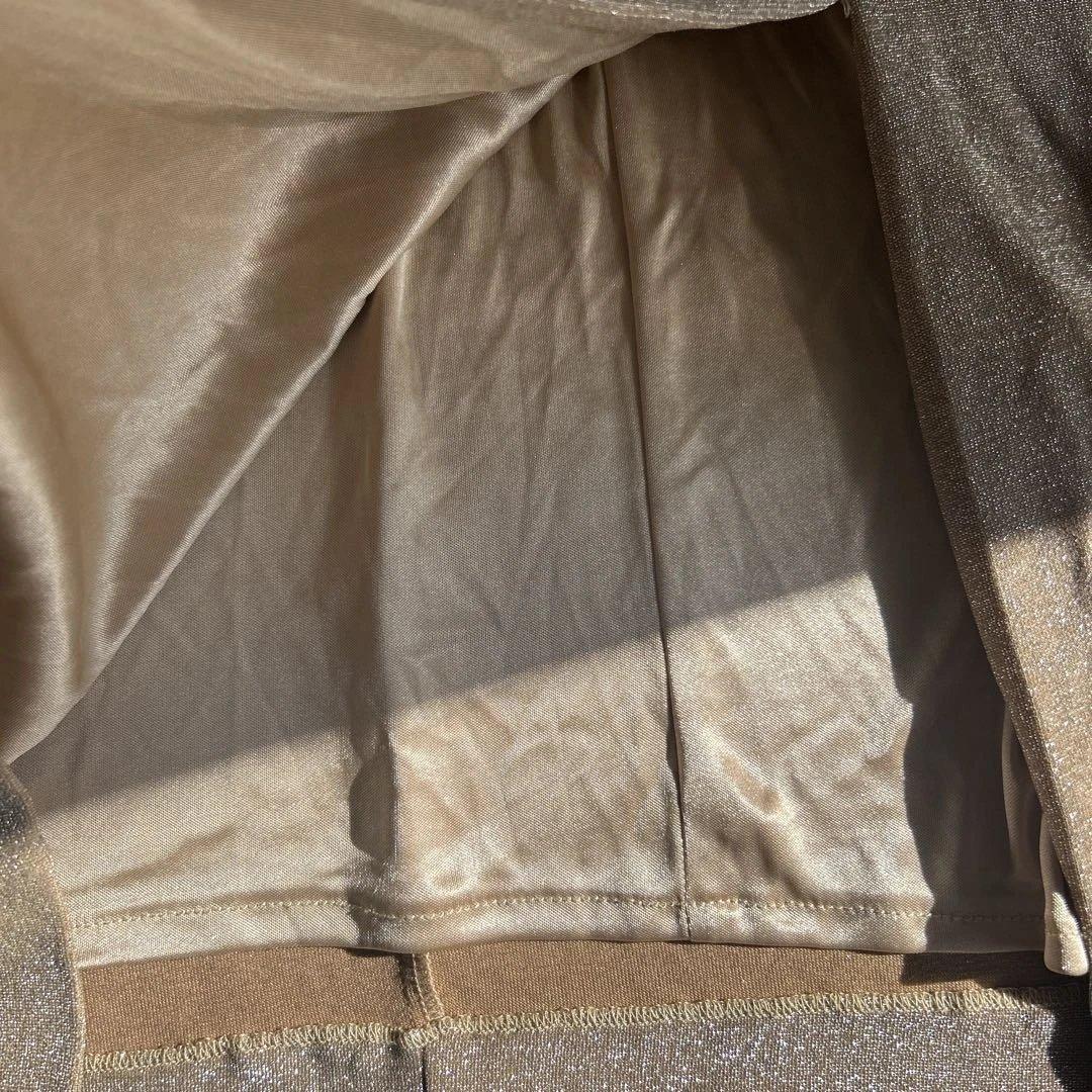 ワンショルダー ベージュ　ブロンズ　ジャンマクレーン　キャバドレス　ナイトドレス