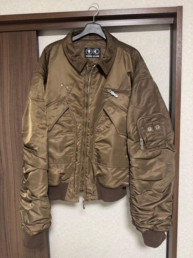 THUG CLUB MA-1ジャケット ブラウン 24fw