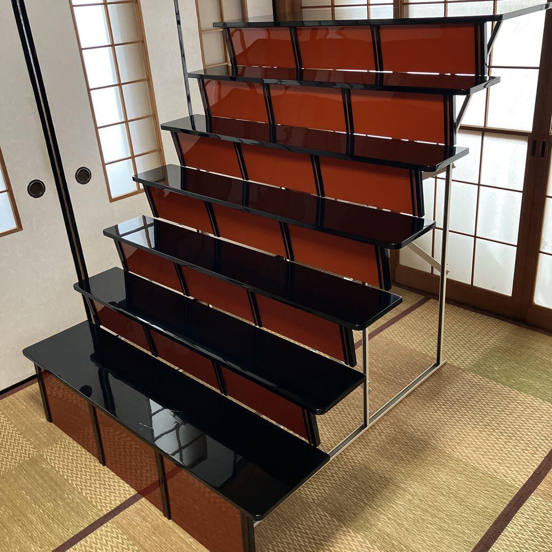 ②高級ひな壇　7段40号 木製黒塗り スチール【①②③同時購入限定】