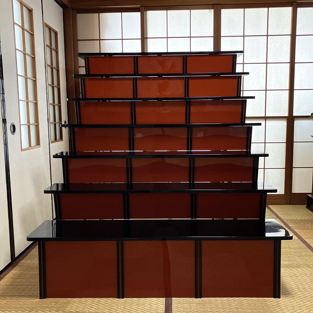 ②高級ひな壇　7段40号 木製黒塗り スチール【①②③同時購入限定】