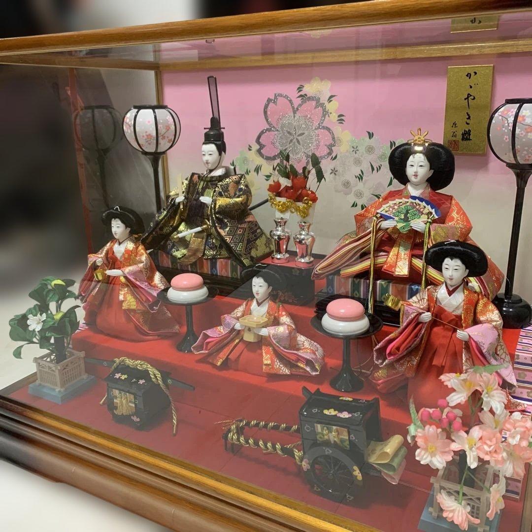 雛人形セット アクリルケース　オルゴール付き
