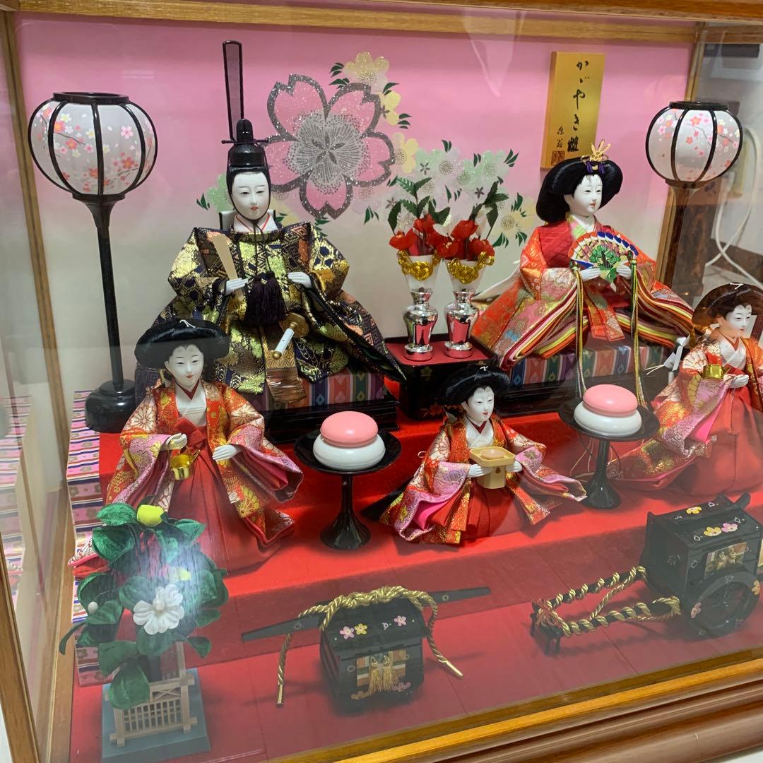 雛人形セット アクリルケース　オルゴール付き