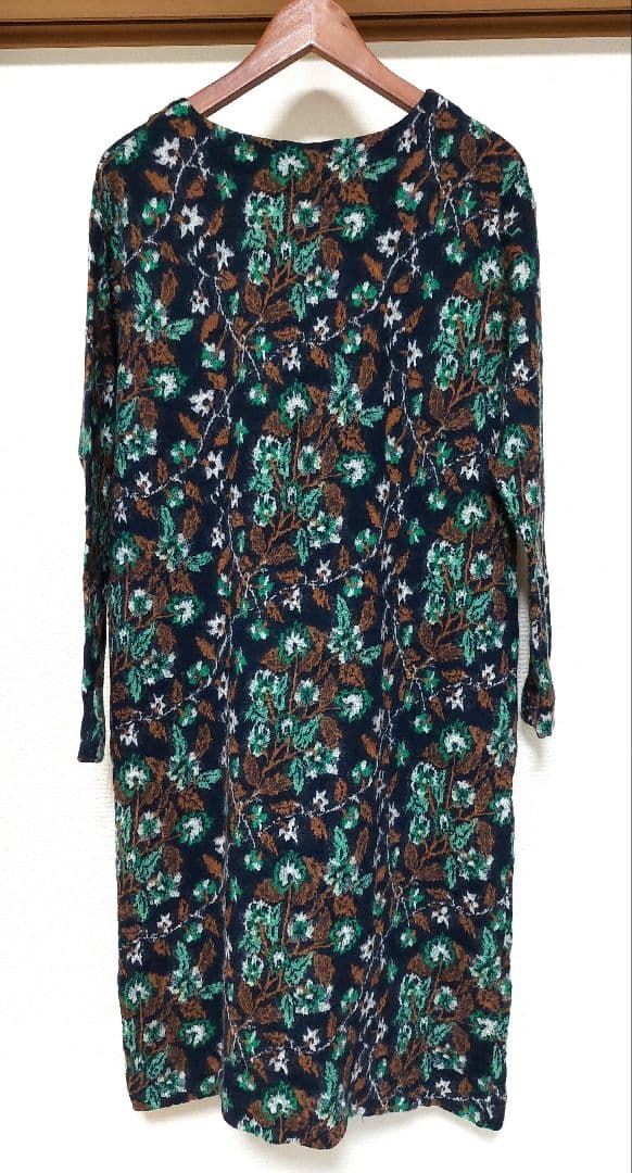 45R 45rpm フラワーモチーフ ウール 長袖ワンピース 　極美品✨