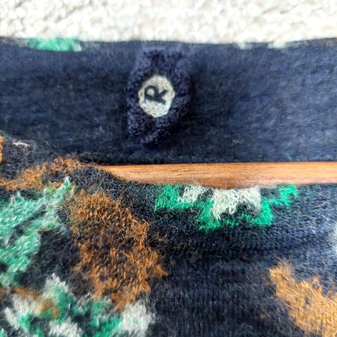 45R 45rpm フラワーモチーフ ウール 長袖ワンピース 　極美品✨