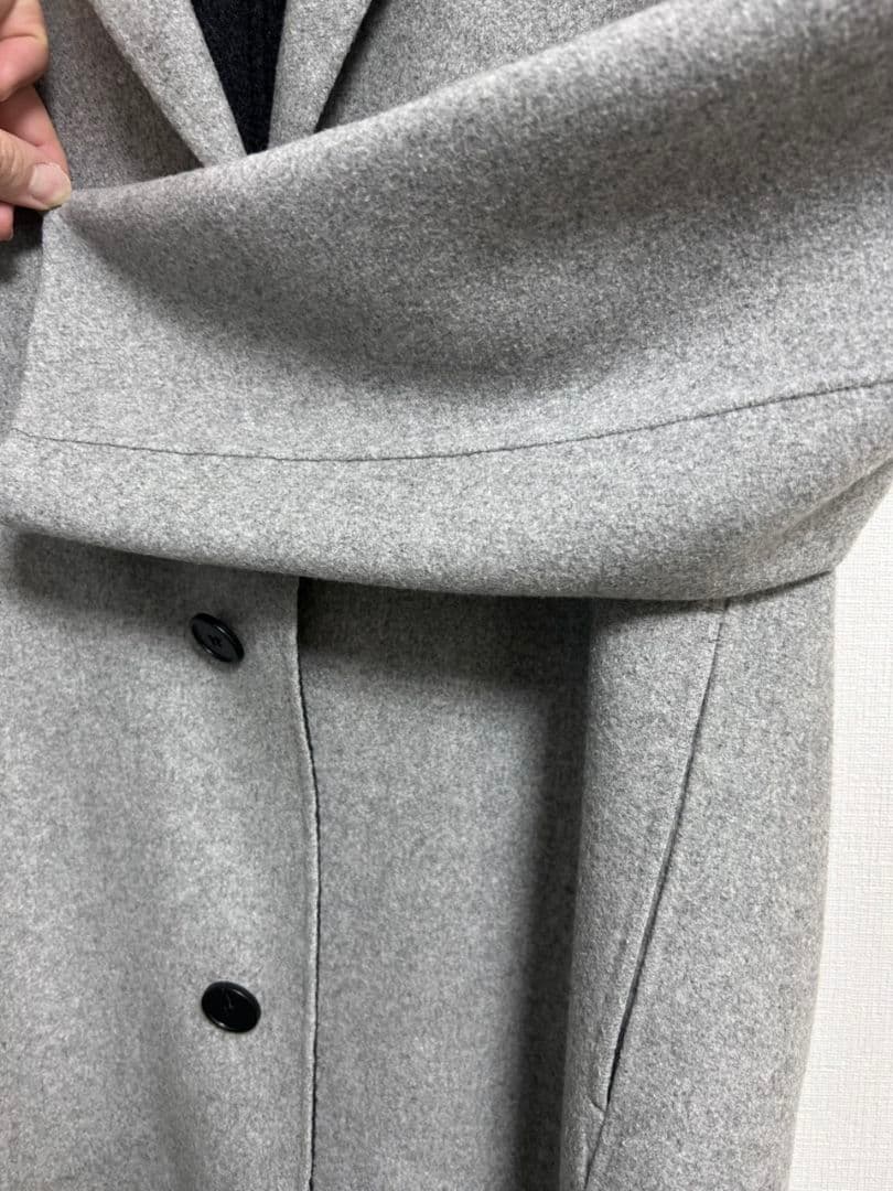 Theory セオリー ライトグレー チェスターコート　カシミヤ100% L