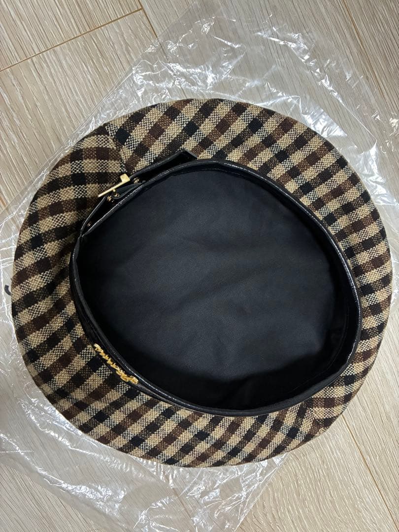 最終値下2025新作ganni チェック柄 ベレー帽スノ渡辺さん番組着用同型