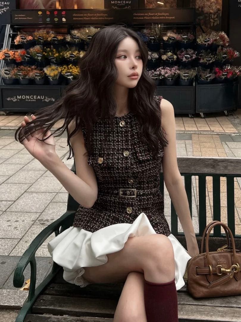 新品・未開封♡Darich♡ボリュームバルーンミニスカート　(WHT・FL)