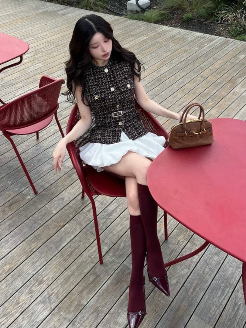 新品・未開封♡Darich♡ボリュームバルーンミニスカート　(WHT・FL)