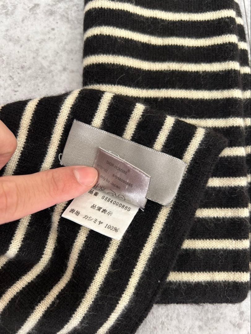 Dior Homme AW06 BEE ボーダー　カシミヤ　ストール　マフラー