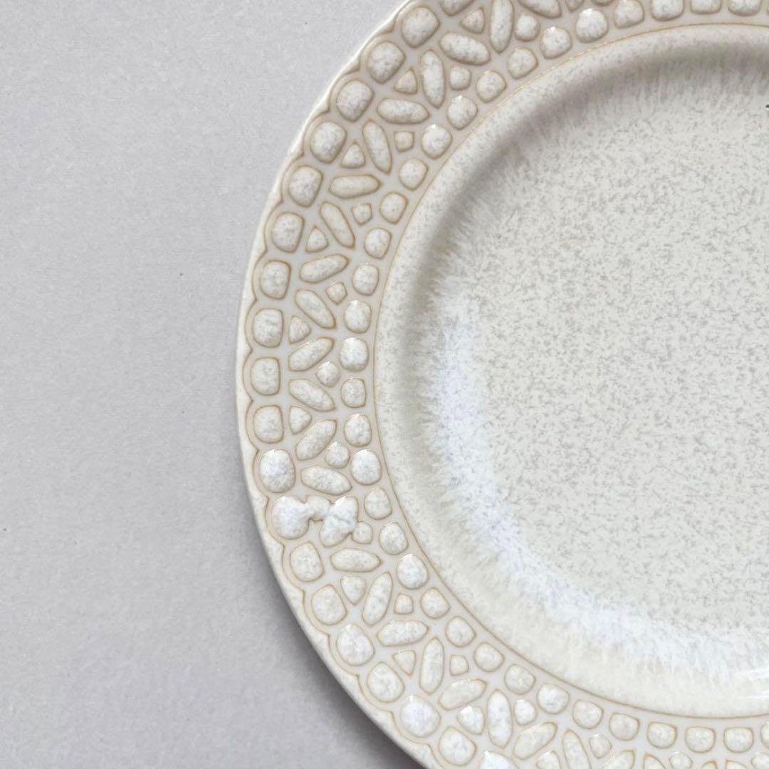 美濃焼　レース　ケーキ皿　取り皿　17cm 生成りホワイト　2枚