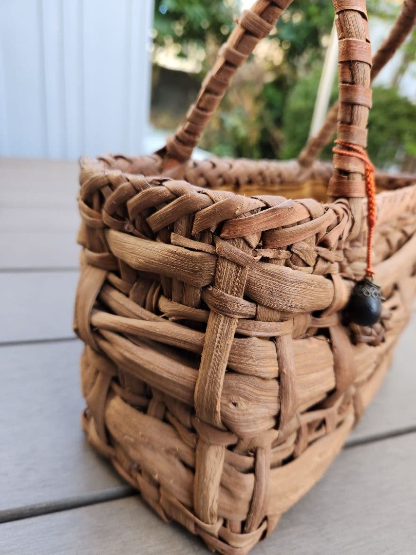 国産 山葡萄かごバッグ 乱れ編み