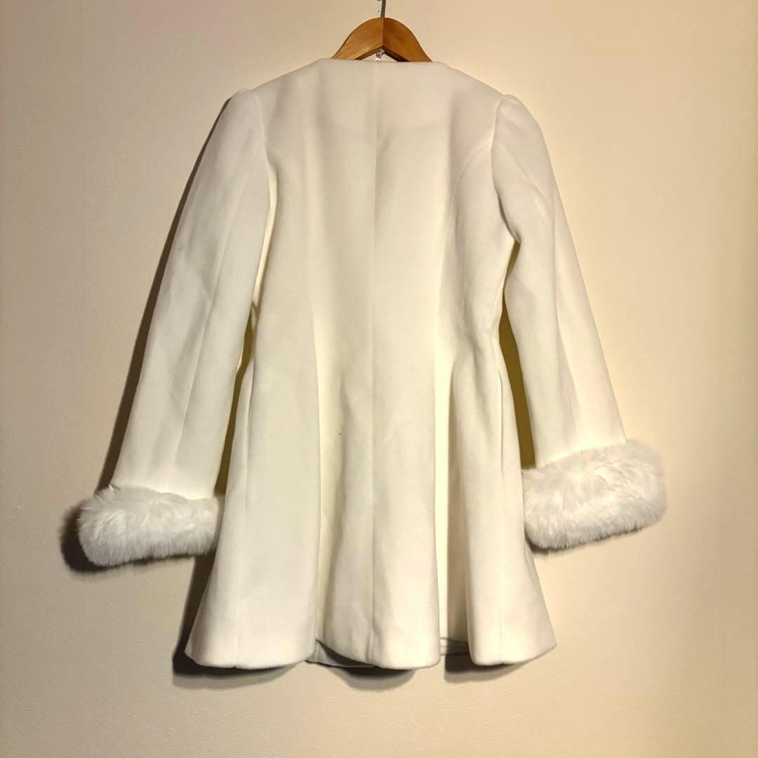 evelyn/ファーリボンビットビジューコート