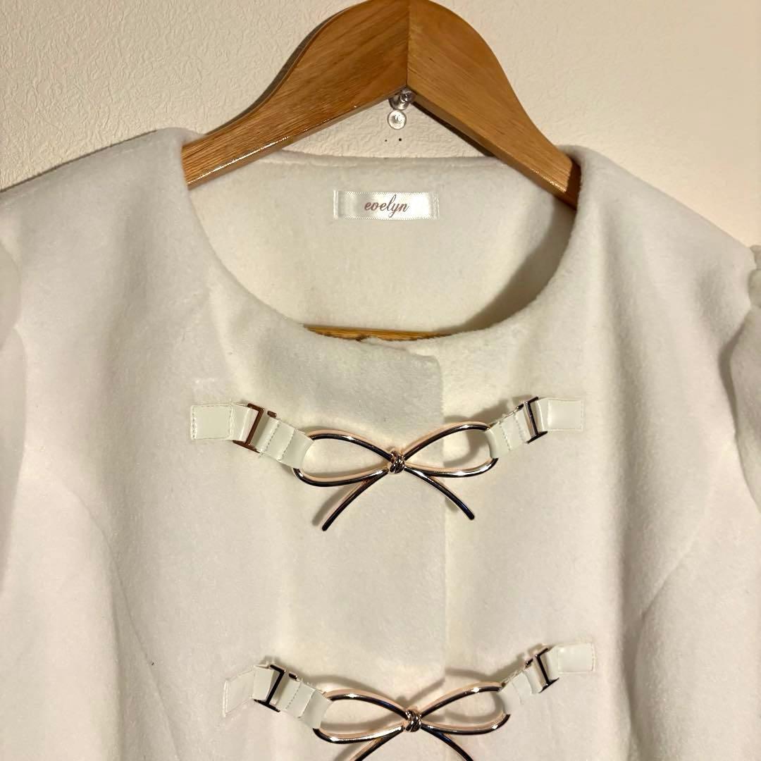 evelyn/ファーリボンビットビジューコート