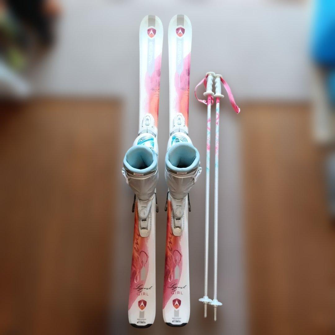 【高学年用】ダイナスター スキーセット板130cm、ブーツ23.0、ストック付き