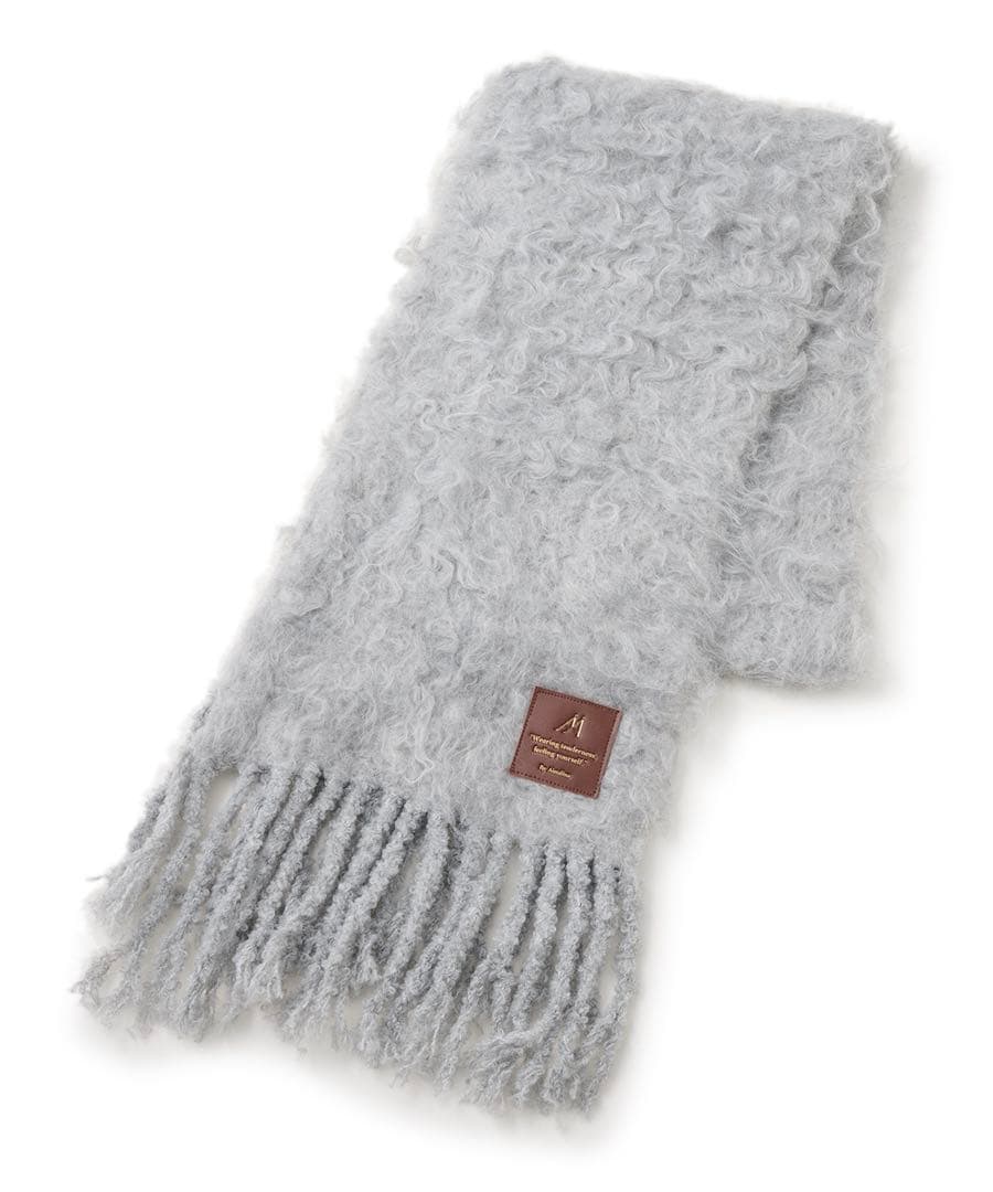 新品・タグ付き＊Aimeine シャギーモヘヤビッグマフラー(グレー)