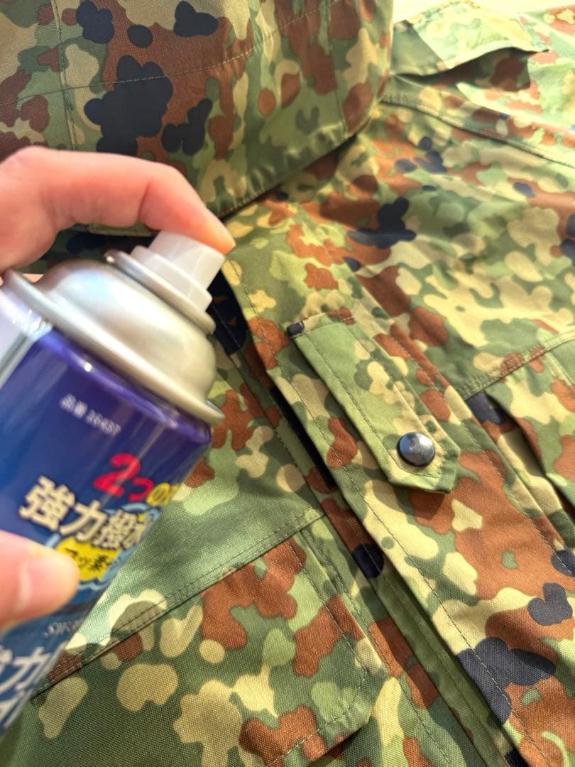 防水加工済み　迷彩雨具　L GORE-TEX