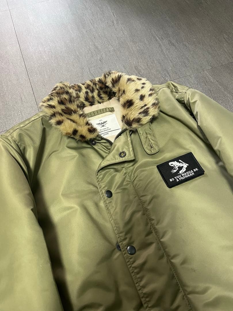 HOUSTON ヘビーナイロンN-1デッキジャケット　レオパード