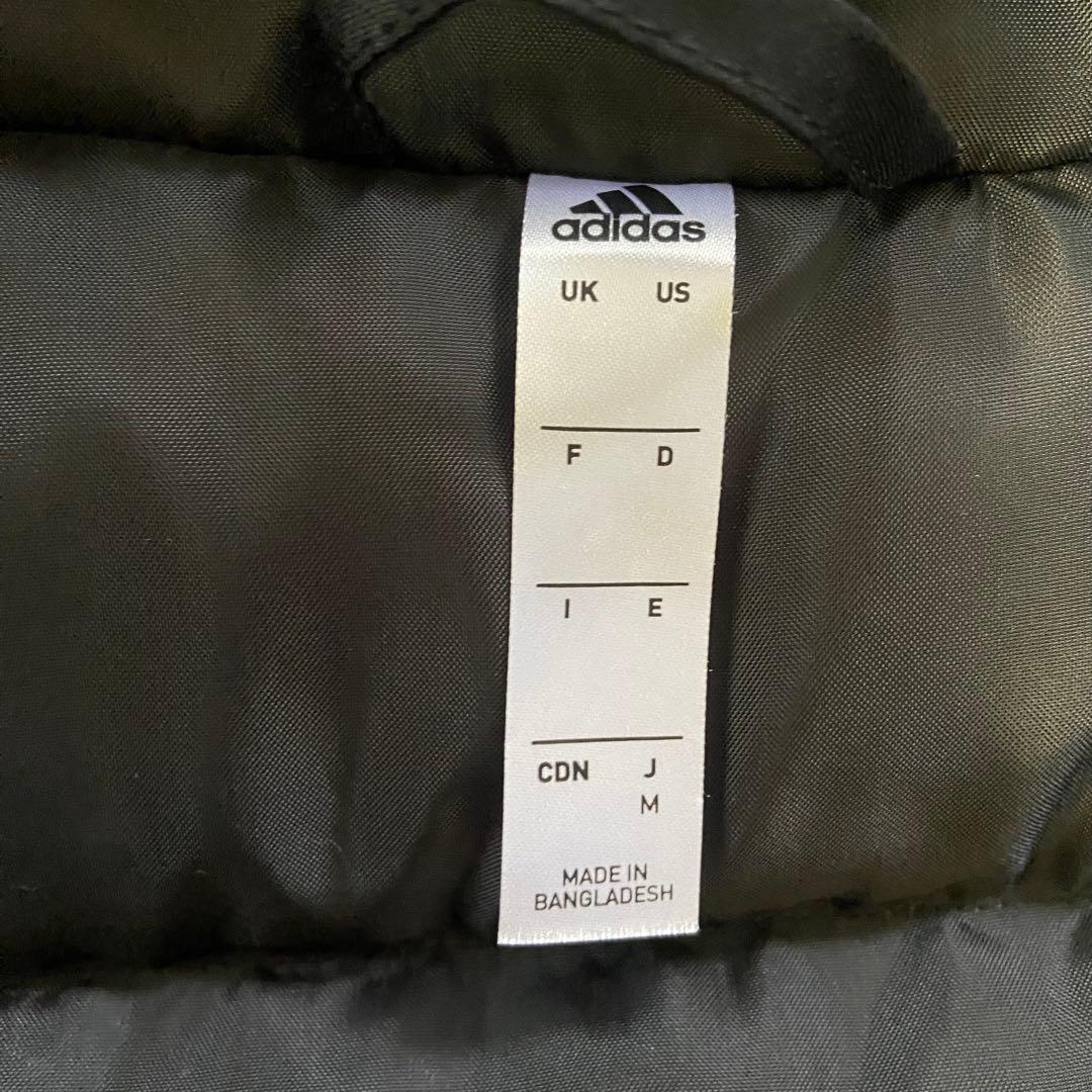 アディダス ブラック ダウン ベンチコート 黒 メンズM ホームクリーニング可