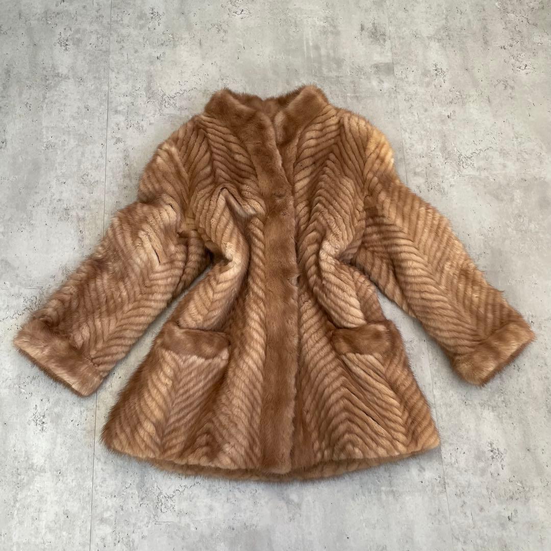 90's vintage ファーコート　ミンク　ブラウン　フェアリーグランジ