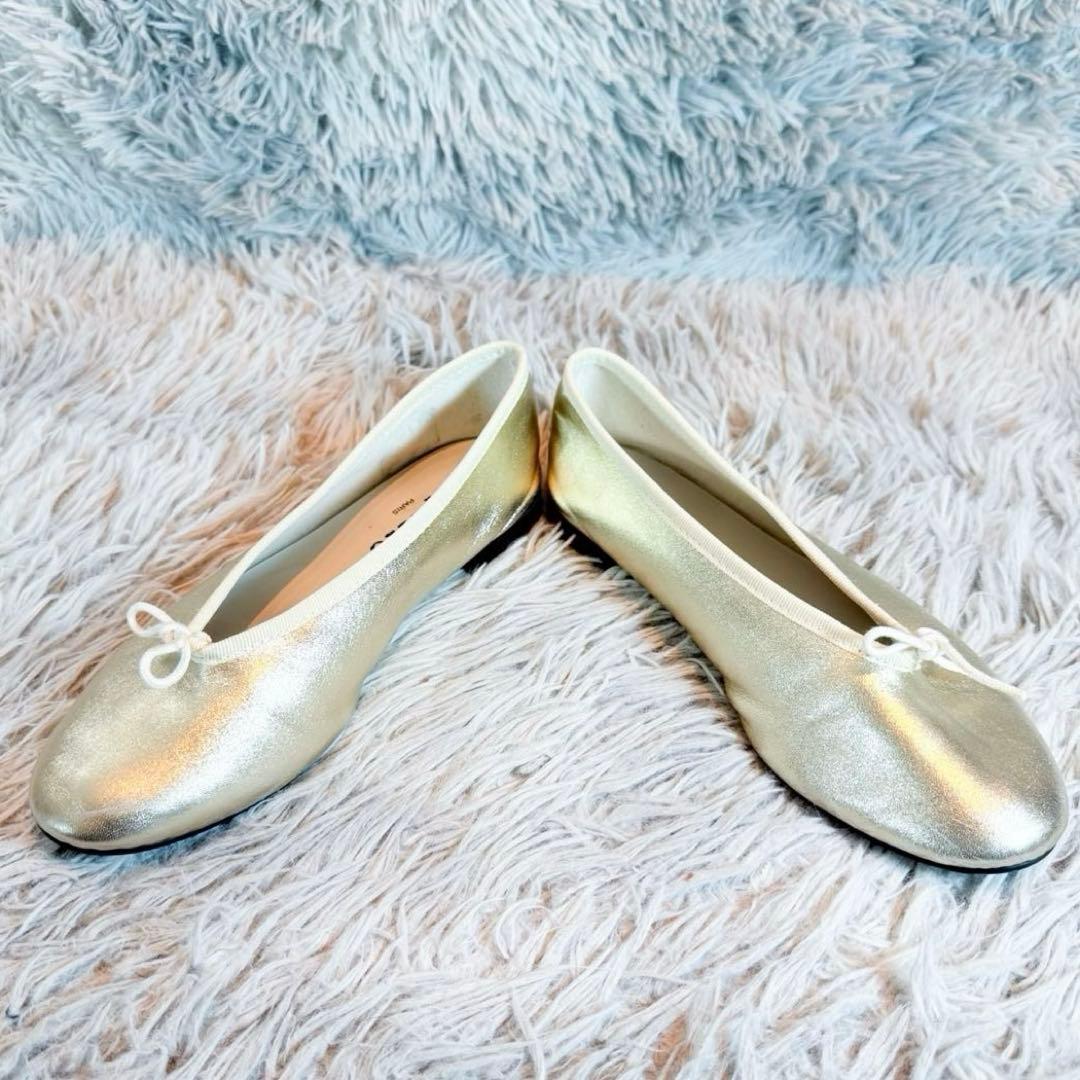【美品】repetto レペット バレエシューズ フラットシューズ ゴールド